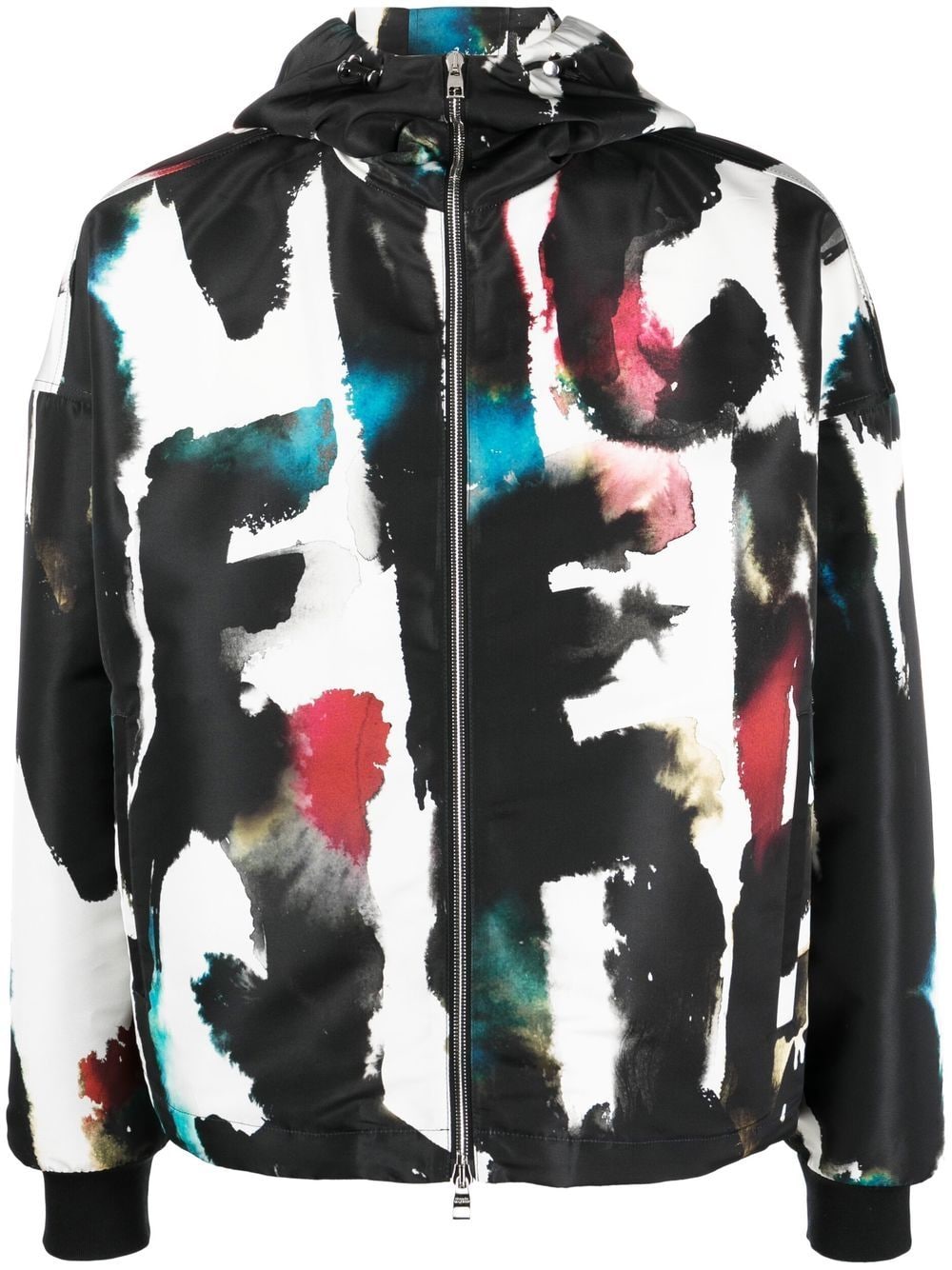 Alexander McQueen Graffiti-print Hooded Windbreaker