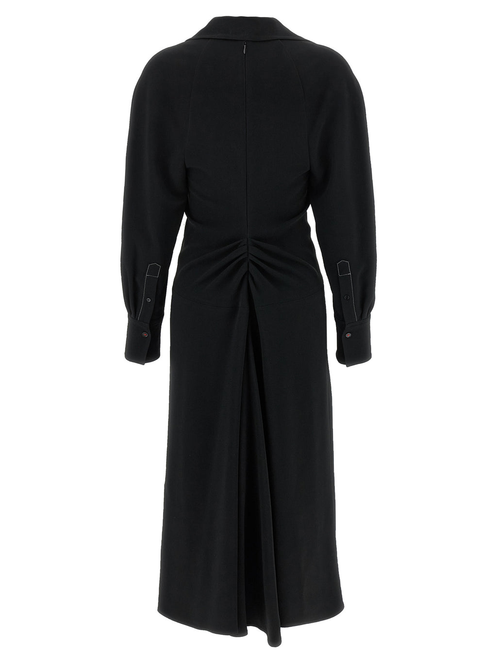Victoria Beckham Long Sleeve Polo Collar Midi Dress