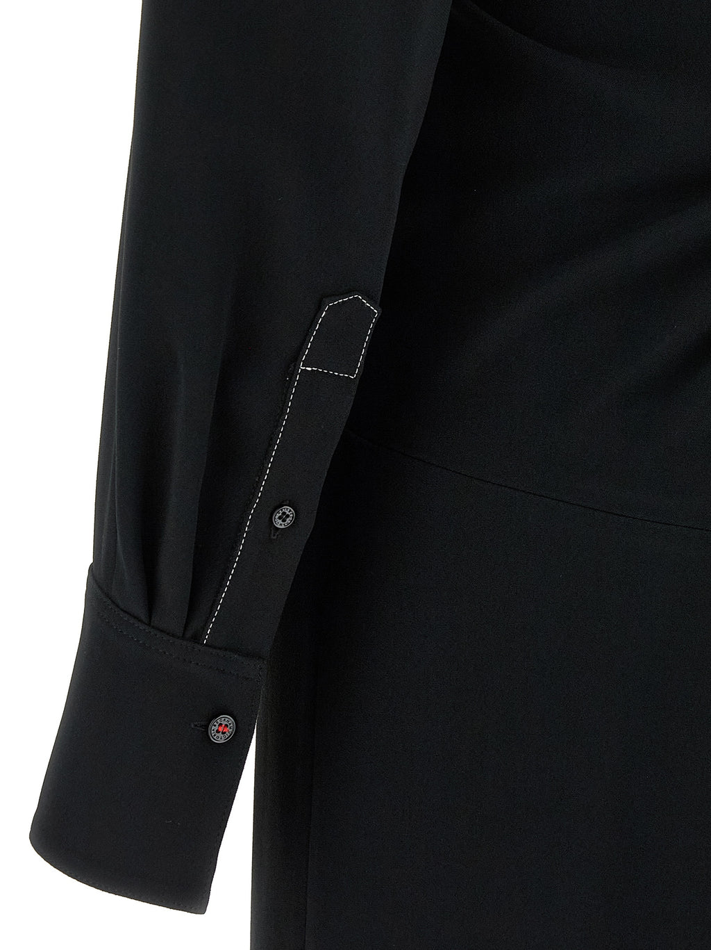 Victoria Beckham Long Sleeve Polo Collar Midi Dress