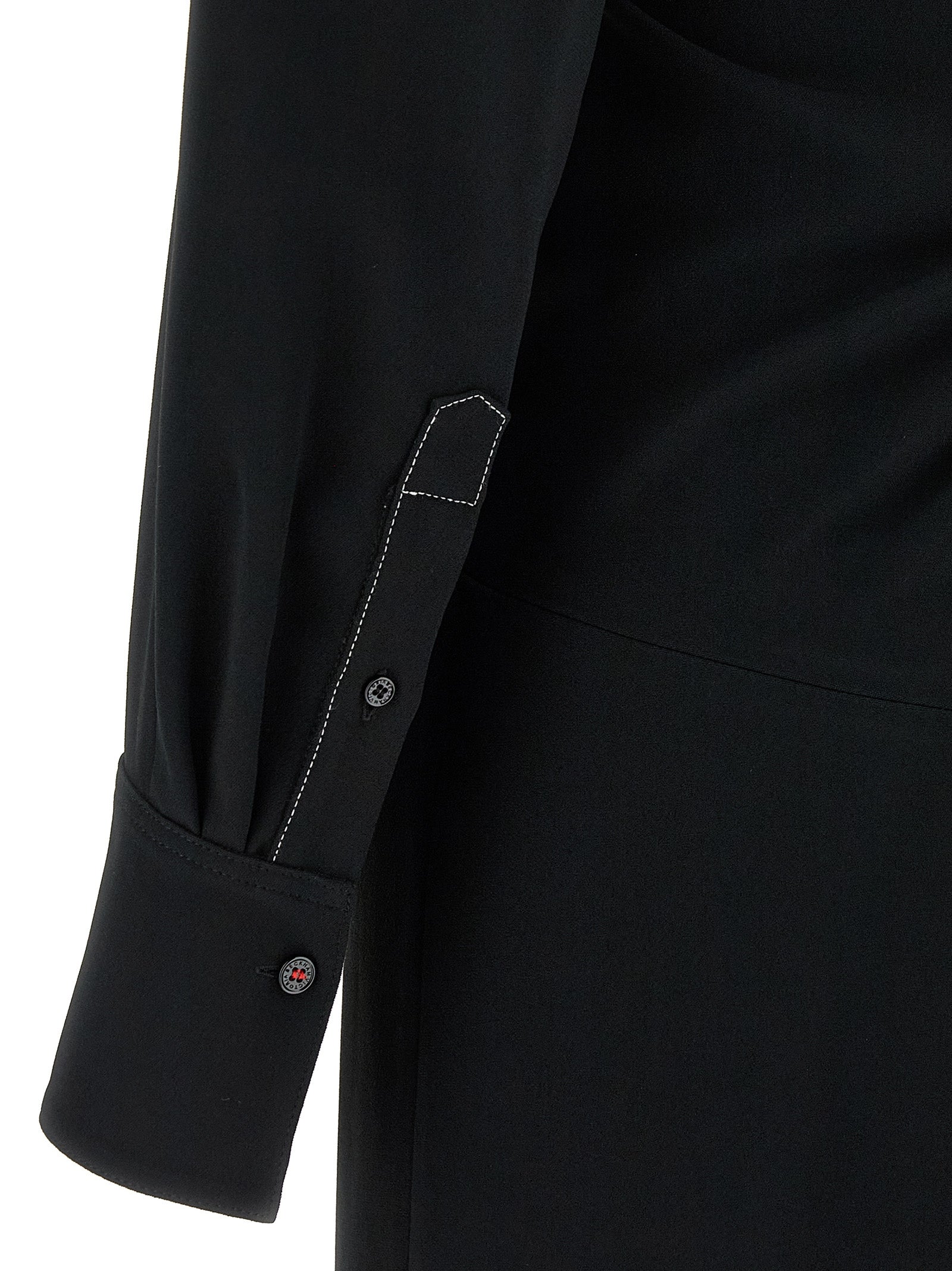 Victoria Beckham Long Sleeve Polo Collar Midi Dress