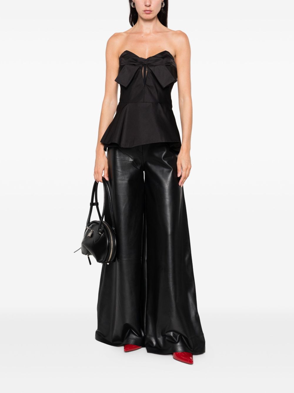Alexander McQueen Bow-detailed peplum top
