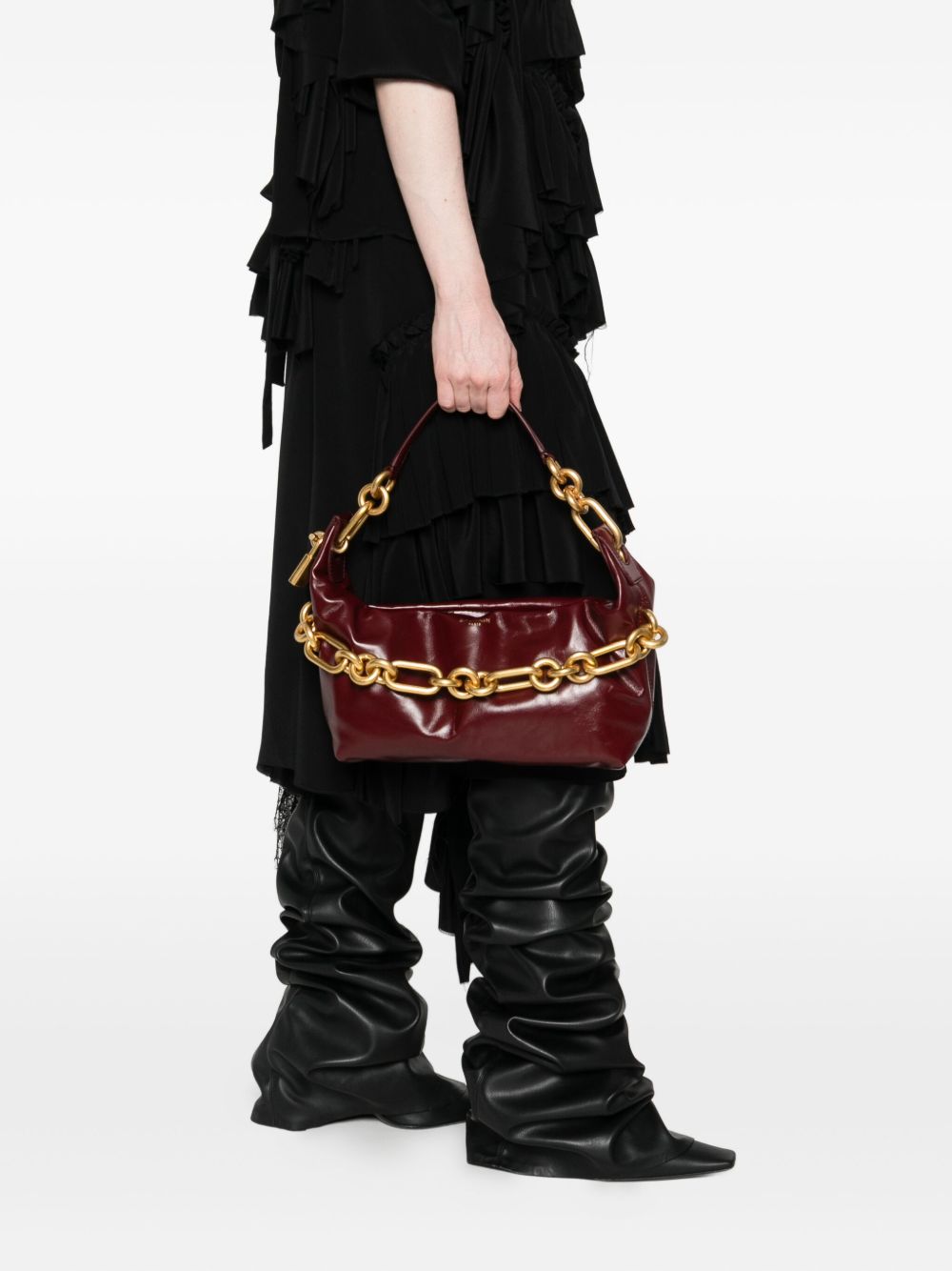 Balmain Medium Sync Bag In Calfskin Leather