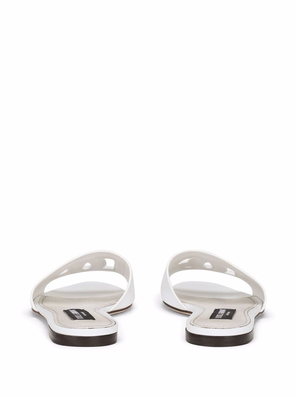 Dolce & Gabbana-DG Logo slides in white calf leather