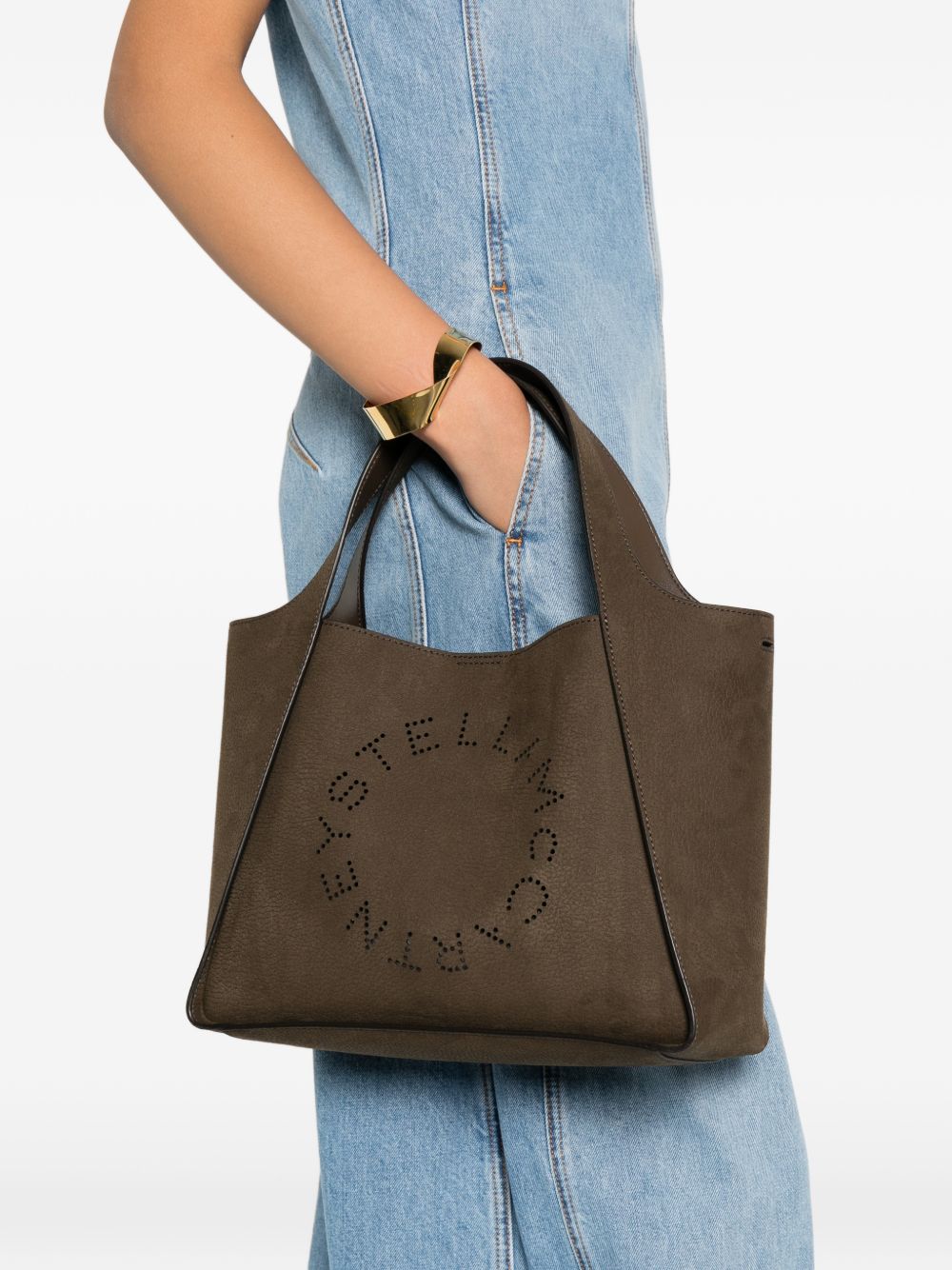 Stella McCartney Large Suede Logo Tote Bag