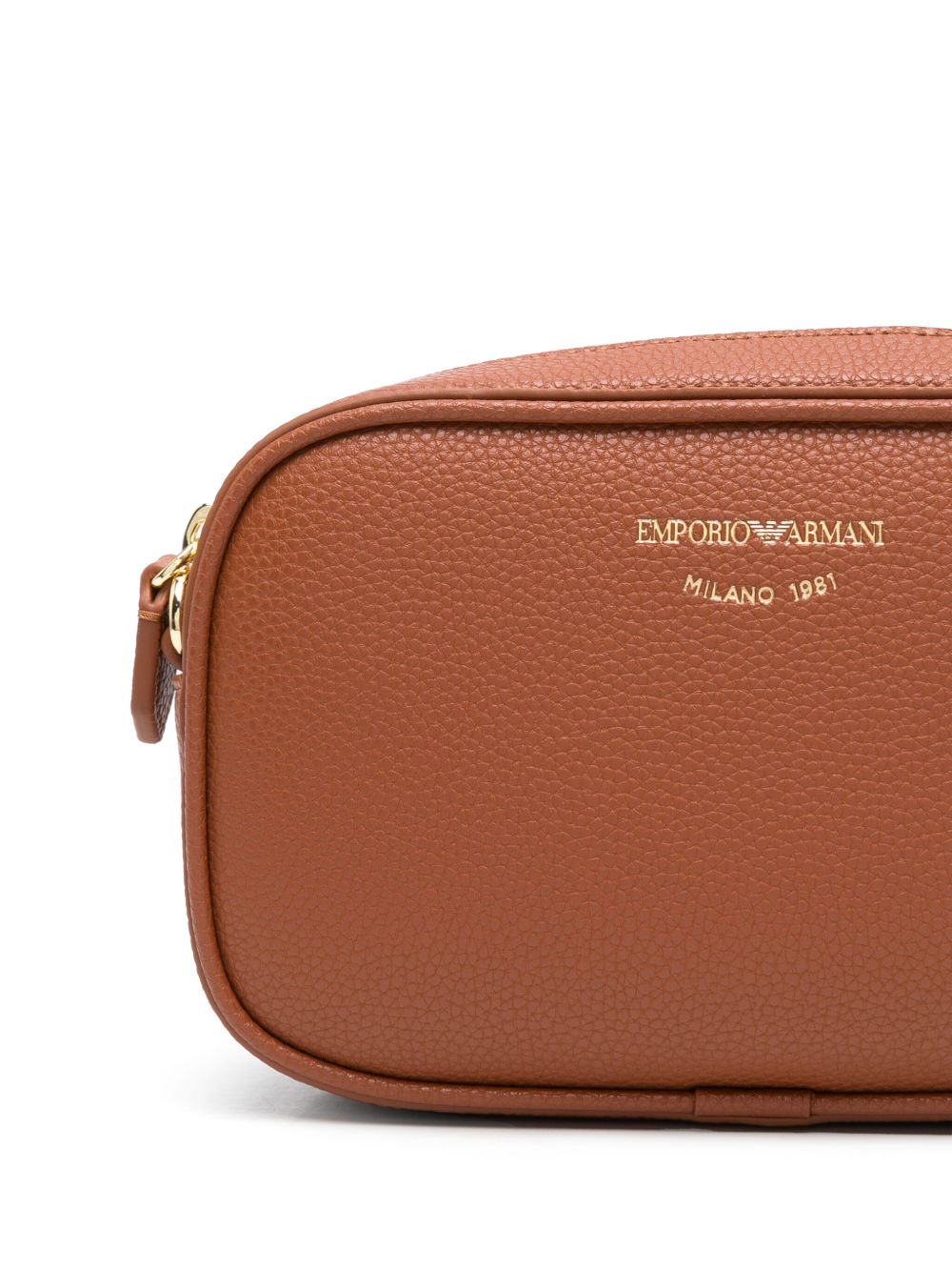 Emporio Armani logo-debossed leather camera bag