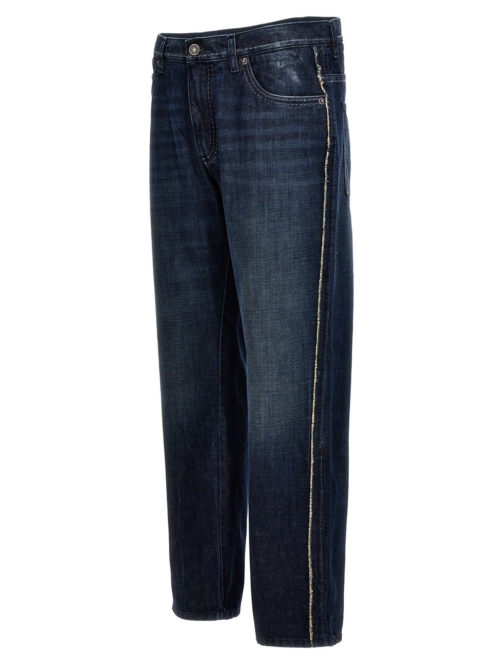 Dolce & Gabbana Fringed Stitching Jeans