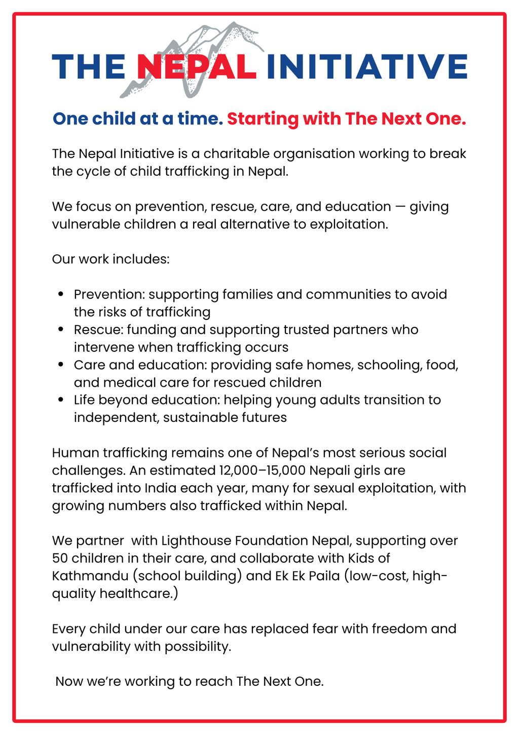 The Nepal Initiative Handprint Artwork