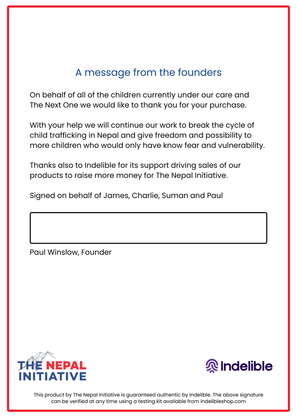 The Nepal Initiative Handprint Artwork